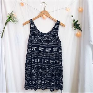 Elephant Pattern Babydoll Dress